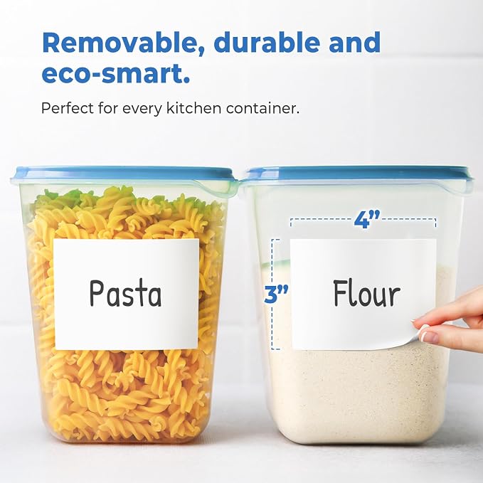 Removable Dry Erase Labels 3x4in 48pk, Reusable White Jar Pantry Stickers - Image 4