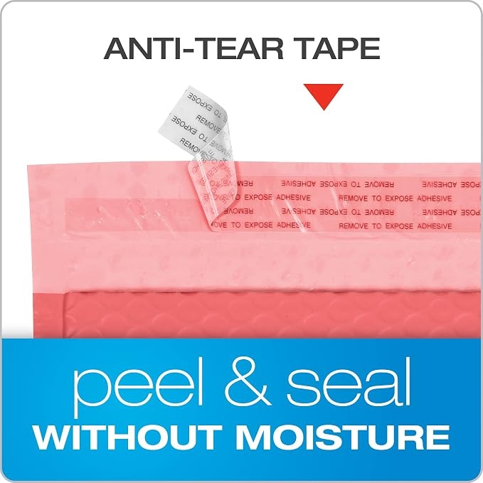 Quality Park Bubble Mailers, 6 x 9 Shipping Envelopes, Water Resistant Coral - Image 4
