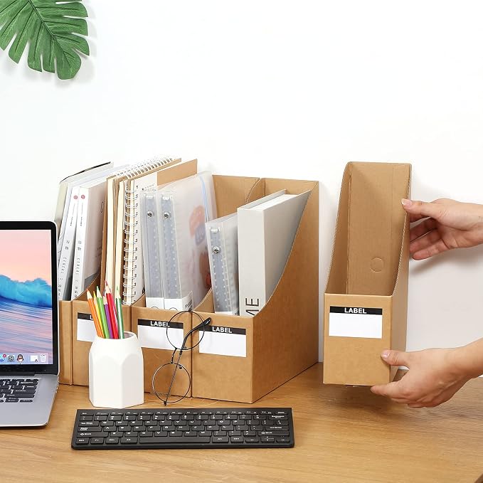 Foldable Desk File Holder Organizer Sturdy Cardboard Magazine Storage Box - Image 5