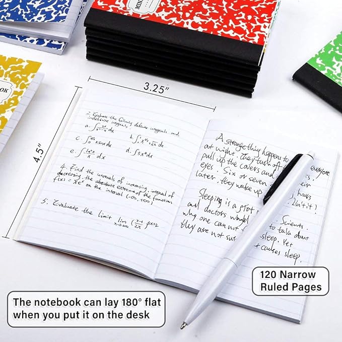 feela Composition Notebook, Mini Sized 30 Pack 5 Colors Narrow Ruled Mini - Image 2