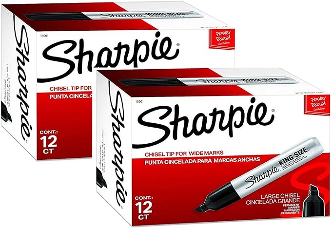Sharpie Chisel Tip Pro Permanent Markers, King Size Black by Unknown