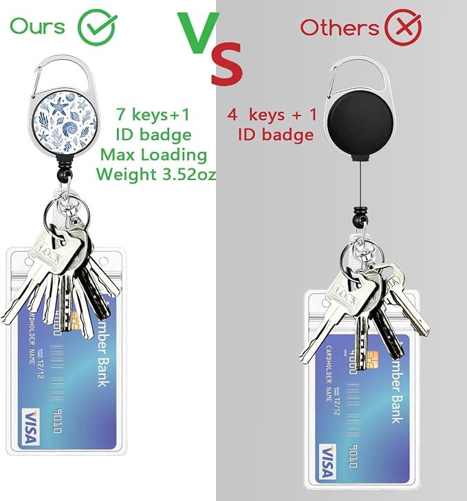Sea Shells Lanyards for ID Badges Cruise Badge Holder Retractable Reel Clip | - Image 6