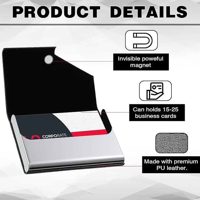 Yexiya 20 Pieces PU Leather Business Card Holder - Image 3