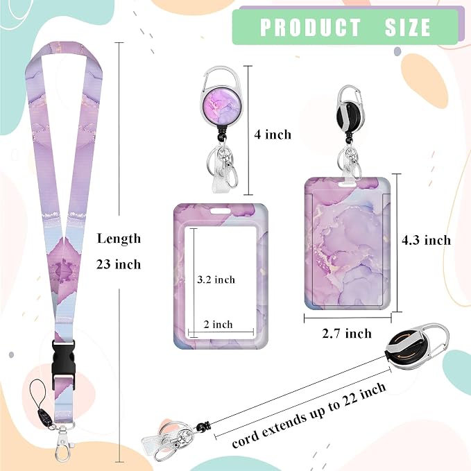 ID Badge Holder with Lanyard, Retractable ID Badge Card Holders Detachable Neck - Image 5