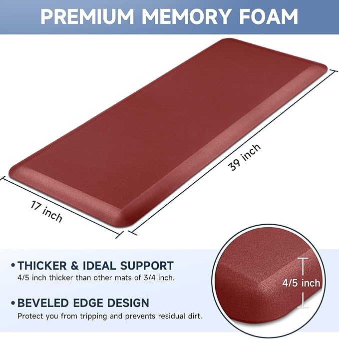 StepRite 4/5 Inch Thick Kitchen Mat Anti Fatigue Mat Kitchen Rugs Kitchen Decor - Image 2