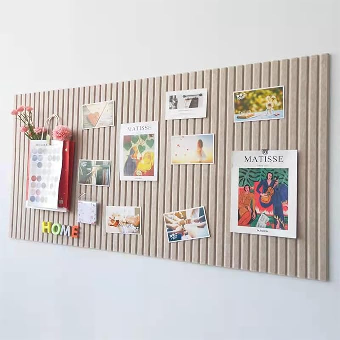 KEYIDE 8Pack 12"x12" Bulletin Boards for Walls, Push Pin Board for Office, Cork Board Alternative for Office, School Slat Wall Paneling (Grey)-DeskLoop Office