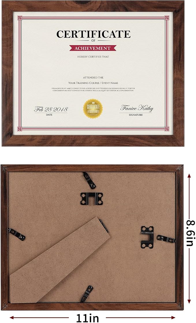 Giftgarden 8.5x11 Picture Frame Brown Set of 12, Wall or Tabletop Display - Image 2