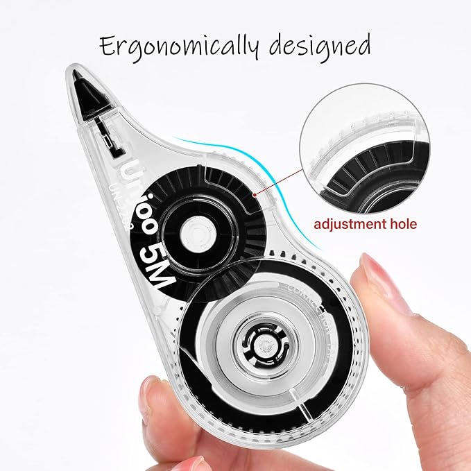 White Correction Tape Dispenser, Fast Clean and Easy to Use Tear-Resistant Tape, For school Supplies, Office (12pack, 5M/196, Tape Width 0.2in)