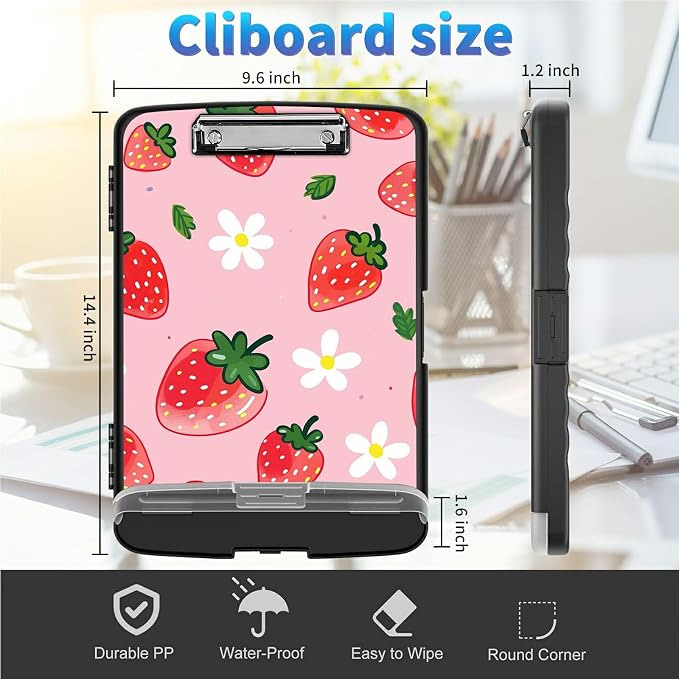 Clipboard with Storage, 8.5x11 High Capacity Nursing Clipboards with Pen Holder - Image 2