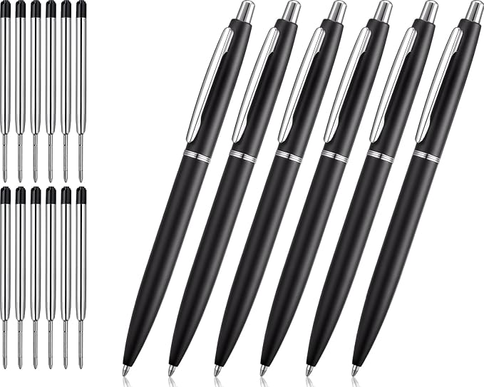 ChaoQ 6 Pcs Retractable Metal Ballpoint Pens, by ChaoQ