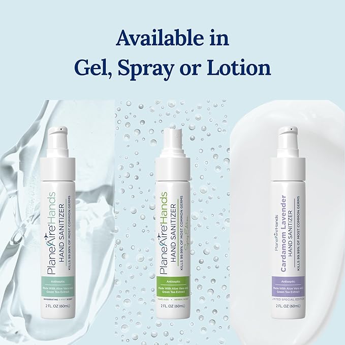 3-Mint Gel Hand Sanitizer | Soothing, Moisturizing, Hydrating | Travel Size | With Aloe Vera & Green Tea Extract | Mint Oil Blend with Peppermint Essential Oil | For Cars, Backpacks, Travel | 6-pack-DeskLoop Office