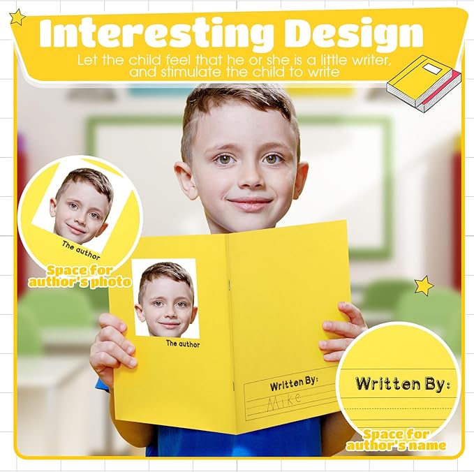 Henoyso 12 Pcs Primary Composition Notebook K-2 9 3/4 x 7 1/2 Inch Primary Journal, Back to School Supplies, Bulk Blank Writing Book for Kid to Write Draw Journal 60 Page Notebooks (Multicolored)-DeskLoop Office