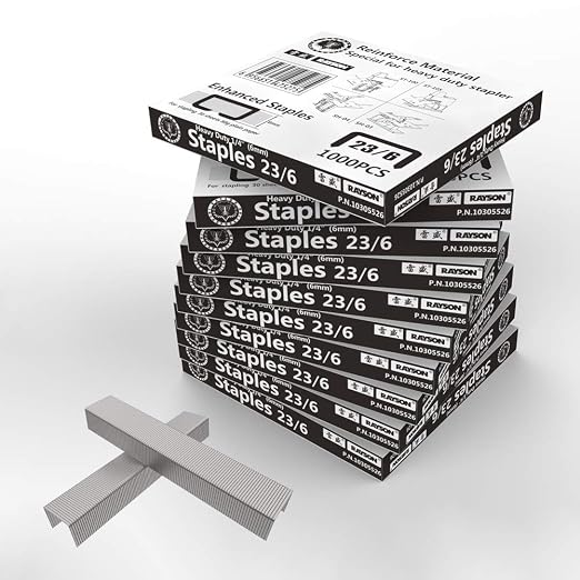 Rayson Heavy Duty Staples, Enhanced 1/4" Leg Length, 1/2" Width, 30 Sheets by RAYSON