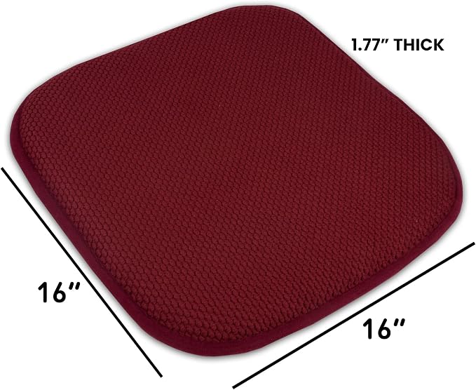 4 Pack Memory Foam Honeycomb Nonslip Back 16" x16" Chair/Seat Cushion Pad - Image 4