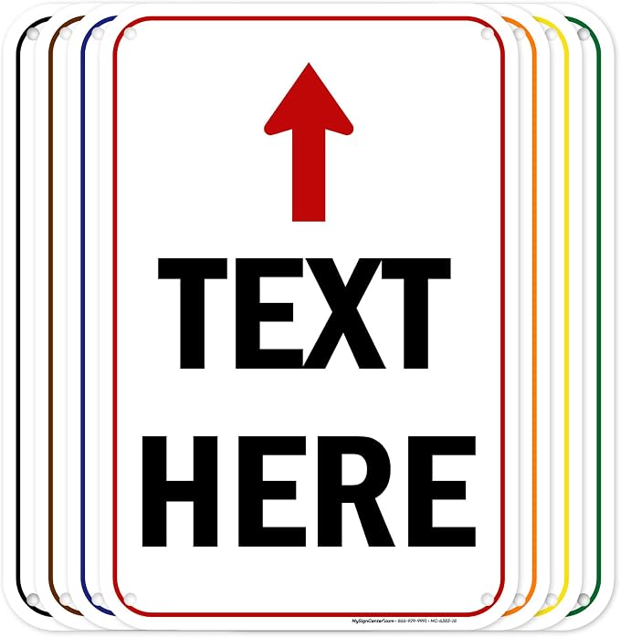 Custom Arrow, Custom Directional Sign, Up Arrow, 12x18 Inches, 55 mil thick by MySignCenter