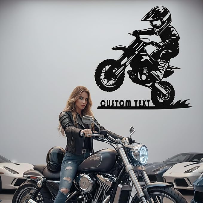Custom Motorcycle Metal Signs Personalized Dirt Biker Name Sign Custom Garage - Image 6