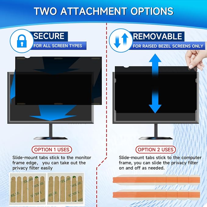 Magicmoon 2-Pack 24 Inch Computer Privacy Screen Filter, Anti-Spy/Glare - Image 7
