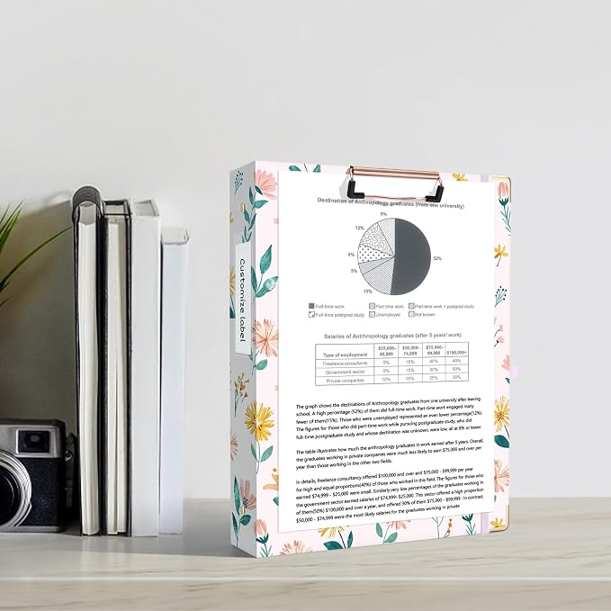 Ospelelf 3 Ring Binder 1 Inch Round Rings, Clipboard Binders - Image 7