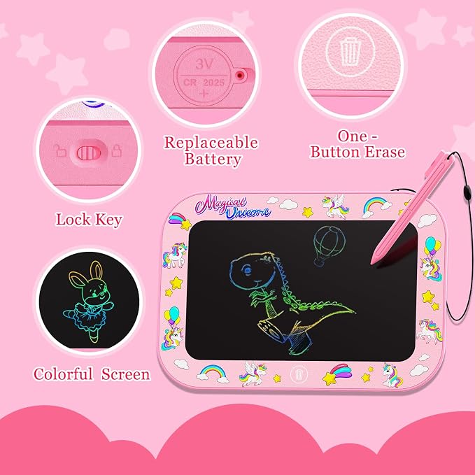 LCD Writing Tablet for Kids Toddler, 12Inch Colorful Reusable Erasable - Image 3