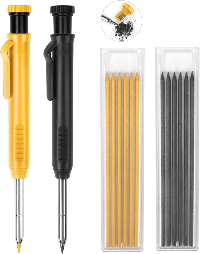 MECHEER 2 Pack Carpenter Pencils Construction Pencil by MECHEER