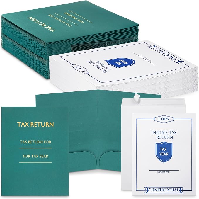 Skyygemm 50 Pcs 9 x 12 Inch Tax Return Envelopes and Tax Return Folders Set 25 by Skyygemm