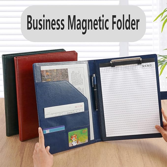 Faux Leather Portfolio with Clipboard – A4/Letter Size Legal Pad Holder - Image 4