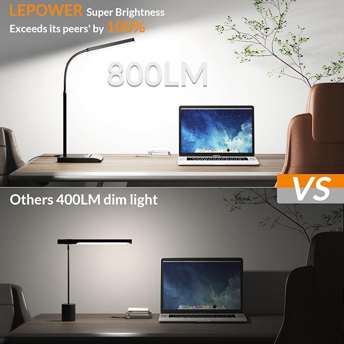 LEPOWER Desk Lamp, 800LM LED for Home Office, True Eye-Caring for Reading | 50 - Image 3