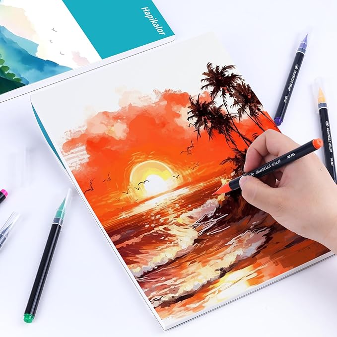 Hapikalor 8.5"x11" Watercolor Paper Pad, 140lb/300gsm Artist Painting Drawing - Image 6