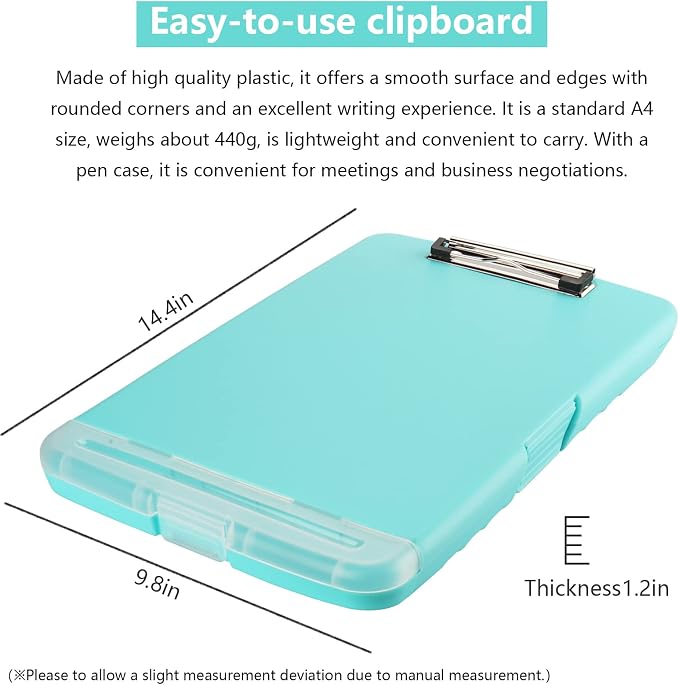 SFLHHDM Clipboard with Storage, Clip Boards 8.5x11, Plastic Clipboards with Pen - Image 4