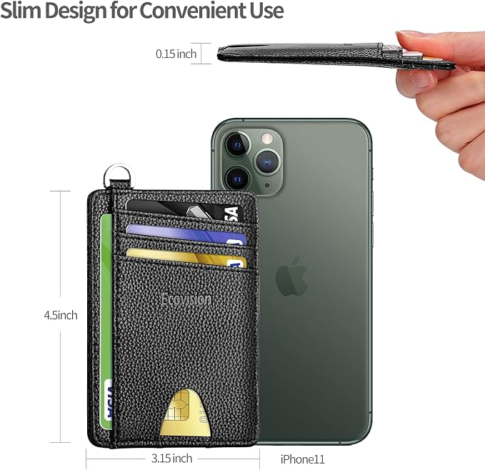 Slim Minimalist Front Pocket Wallet, RFID Blocking Credit Card Holder Wallet - Image 6