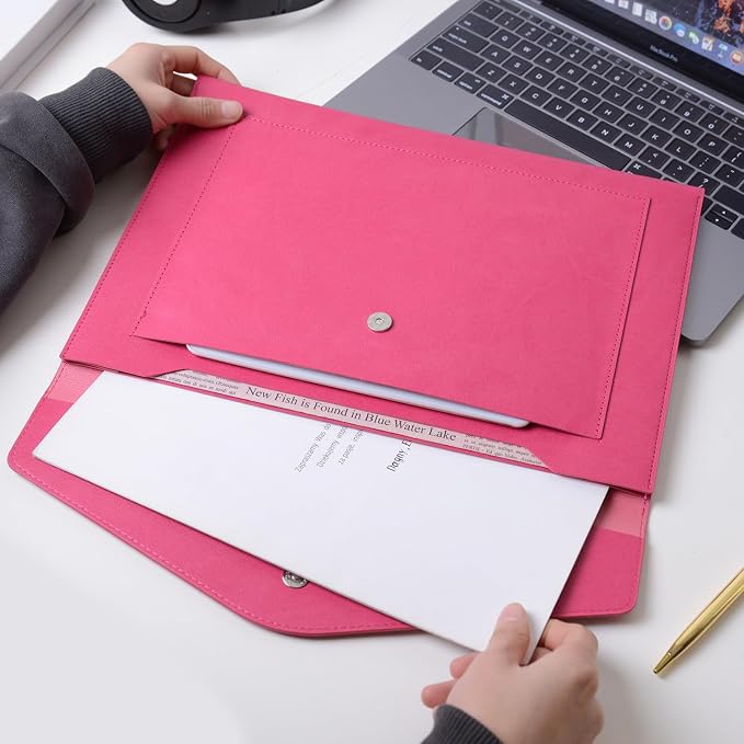 Wason Expanding A4 Document File PU Leather Envelope Case Holder-Large Size - Image 4