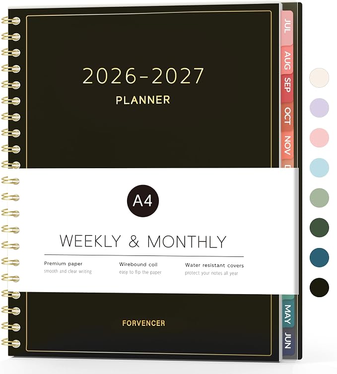 Forvencer Academic Planner 2026-2027, Weekly & Monthly Calendar Planner by Forvencer