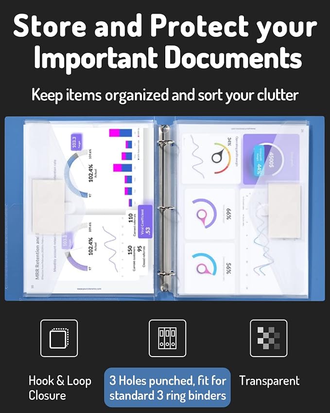 Forvencer Binder Pocket, 24 Pack Super Heavyweight Poly Binder Pocket - Image 2