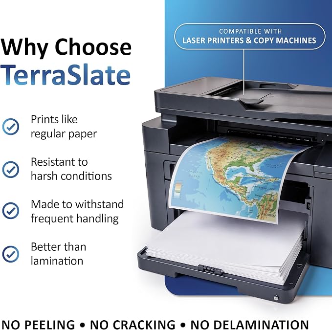 TerraSlate Premium Waterproof Paper, 5 MIL 8.5” x 11”, Laser Printer & Copy - Image 4