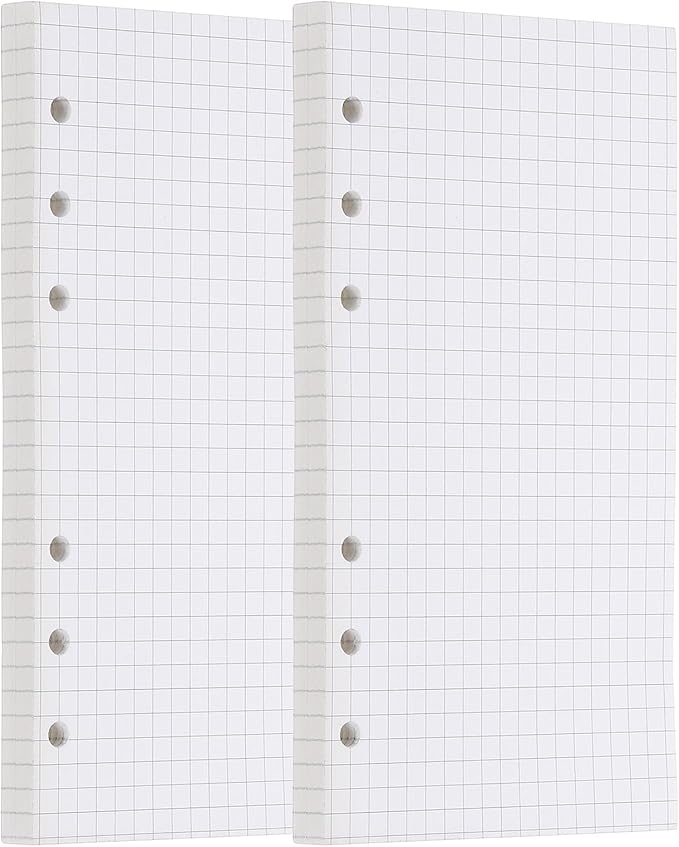 PATIKIL Grid Refill Paper 6-Ring Binder Loose Leaf Planner Filler Paper Planner Inserts, 160 Sheets/320 Pages, Lined-DeskLoop Office