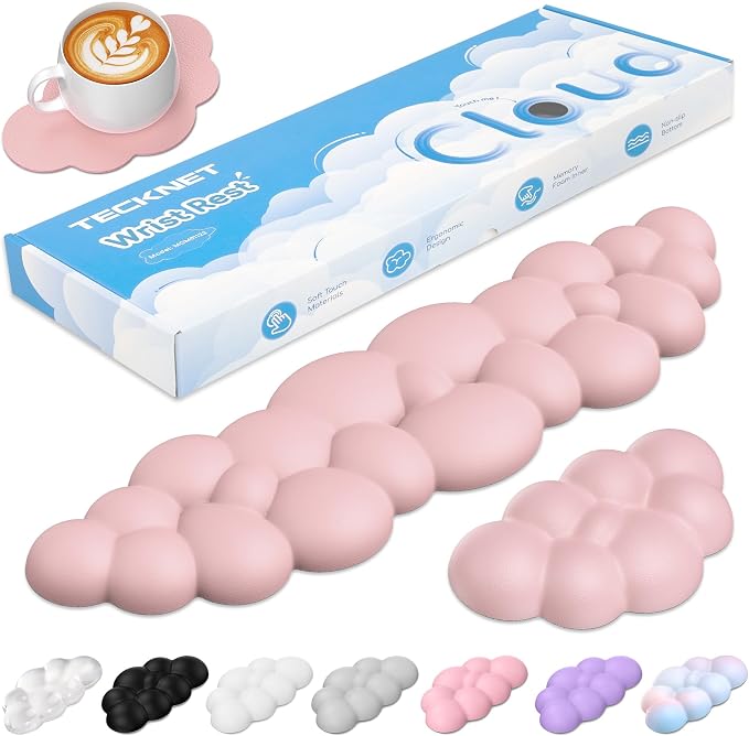 TECKNET Cloud Keyboard Wrist Rest Set, Cloud Wrist Rest by Tecknet