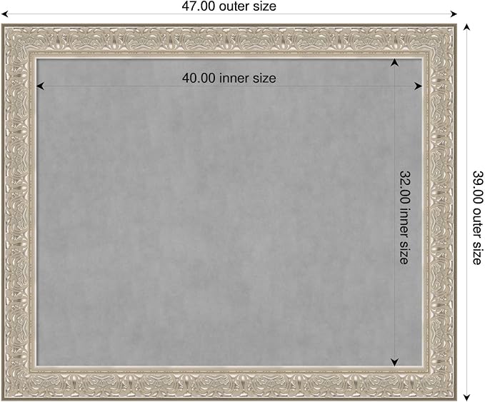 Amanti Art Silver Framed Magnetic Board 39x47 X-Large Vision Board - Image 2