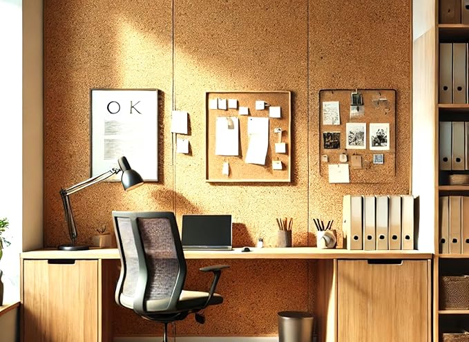 Manton Cork Premium Cork Roll - 4' x 4' x 1/2", 100% Natural Facing Grade Material for Bulletin Boards, Decorative Photo and Message Push Pin Displays - Perfect for Home, School, and Office-DeskLoop Office