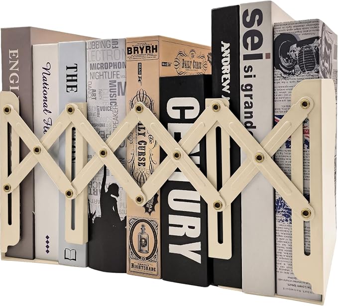Adjustable Bookends Non Skid Decorative Bookends, Metal Bookend by KIROYAL
