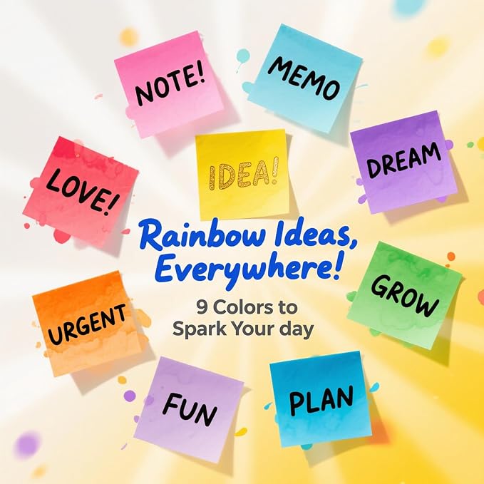 Stick Notes 3x3, Bright Color Stick Notes, 36 Pads, Super Sticky & Recyclable - Image 7
