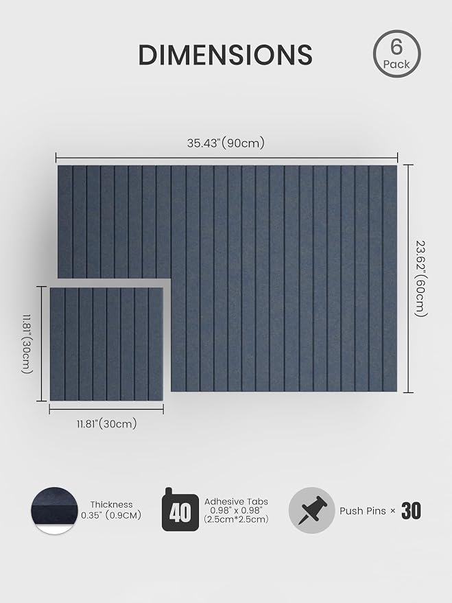 Bumusty Large Cork Board Alternative-36 x 24" Felt Bulletin Board Tiles - Image 2