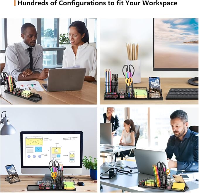 Topwey Pen Holder for Desk, Rotating Pencil Holder, Cup Holder for Desk Office - Image 4