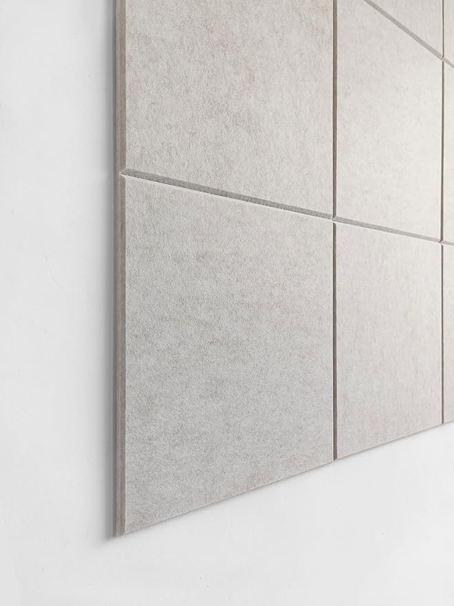 Large Cork Board Alternative - 12-Pack Felt Wall Tiles with Safe Removable Adhesive Tabs, Cork Wall Tiles Bulletin Board Home Office Essentials - Ivory-DeskLoop Office