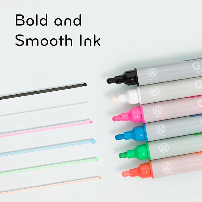 U Brands Bold Tip Liquid Glass Whiteboard Markers - Image 3