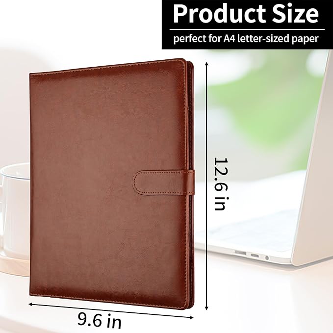 Professional Padfolio with Clipboard, Faux Leather Portfolio Folder Binder - Image 2