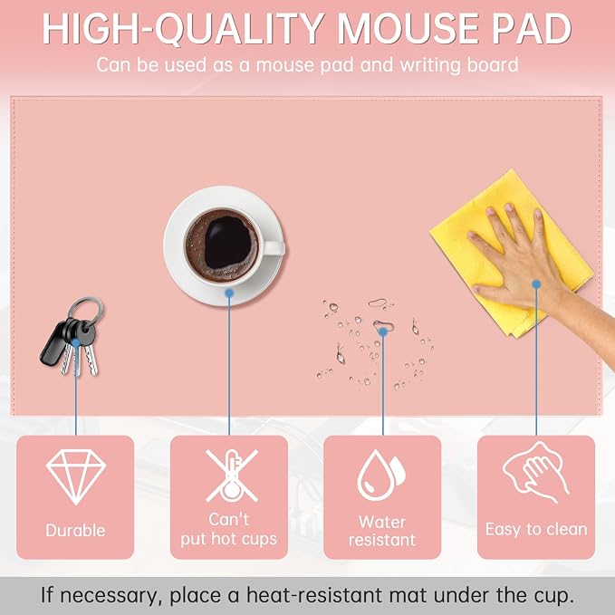 AKOZLIN 35.4"x 18.9" Soft PU Leather Surface Office Desk Mouse Mat Anti-Push Pad - Image 6