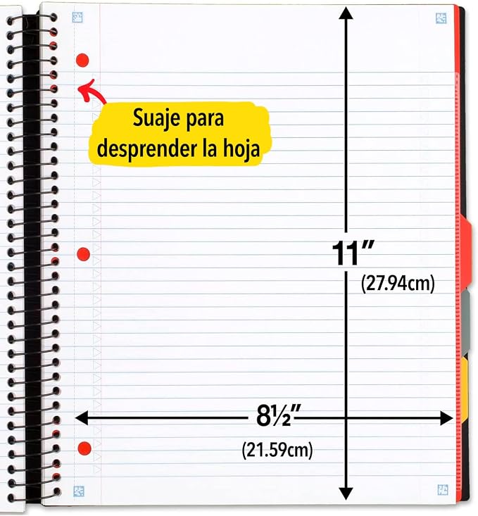 Five Star Advance Spiral Notebook + Study App, 5 Subject, College Ruled Paper - Image 5