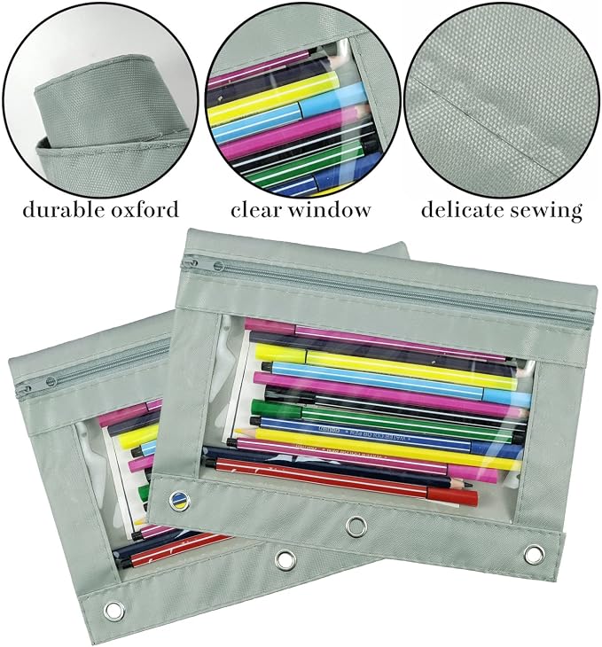 YoeeJob Pencil Pouch for 3 Ring Binder, Zipper Pencil Pouches Bulk, Pencil Case - Image 4
