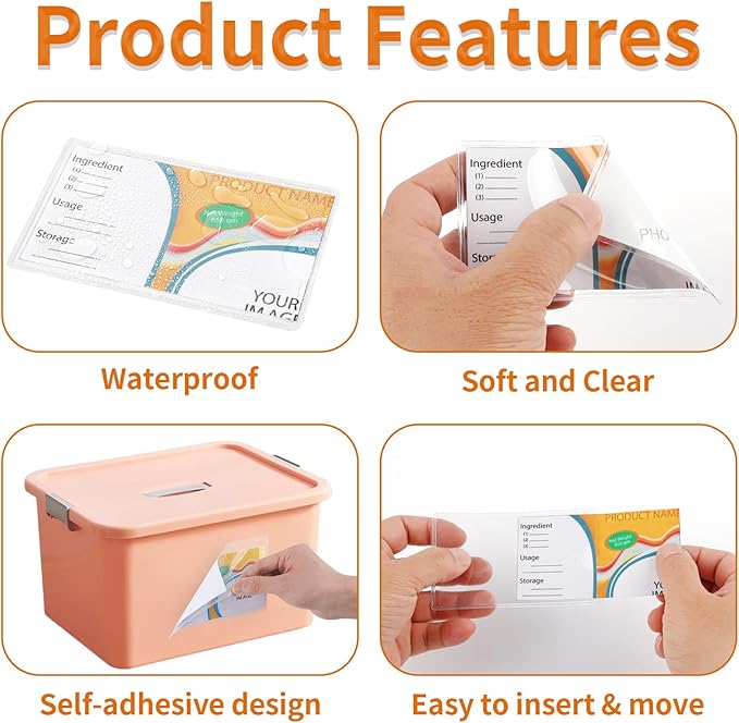 44 Pack Adhesive Pockets, Bin Labels - Image 2