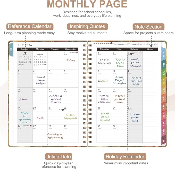 Planner 2026-2027, Weekly and Monthly Academic Planner, July 2026 - Image 3